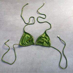 Green Metallic Bikini Top
